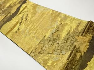 聚楽製　金閣寺風景模様織出し袋帯